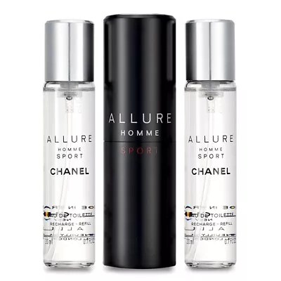 NEW Chanel Allure Homme Sport EDT Travel Spray (With Two Refills) 3x20ml Perfume • $223.68