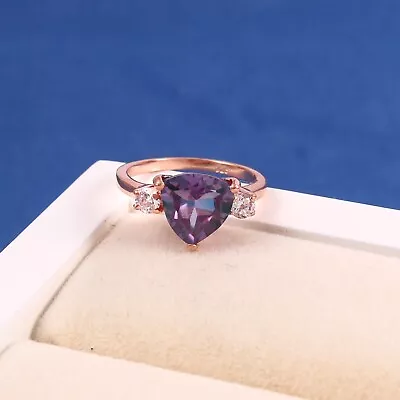 Alexandrite Ring June Birthstone Trillion Cut Alexandrite Antique Ring Gift Her • $89.30