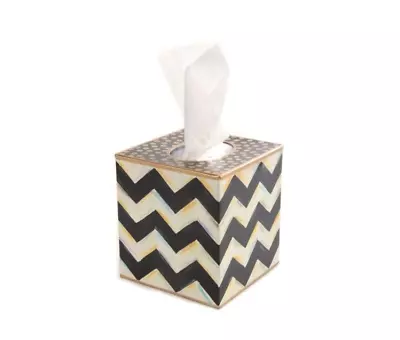 MACKENZIE-CHILDS Zig Zag With Polka Dots Tissue Box Cover • $79.99