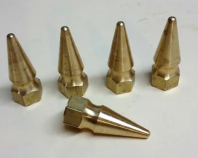 5 SOLID BRASS SPIKE NUTS 6mm-1.00 Chopper Bobber Cafe 6mm M6 Cb750 Xs650 Pike • $22.74