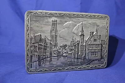 Brugge Hinged Metal Tin Box - D.B.F Belgium • $19.90