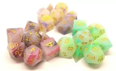 Opal Dice Set D20 Poly Dice Set 1xd4 1xd6 1xd8 1xd10 1xd% 1xd12 1xd20. • £5.99