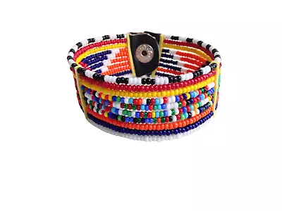 Wrist Band Bracelet Masai Beads Colorful African Unisex One Size Made In Kenya • $9.99