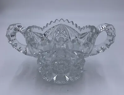 Vintage Imperial NuCut  Cut Glass Sugar Bowl 1917-1937 • $9