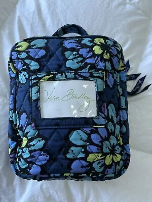 Vera Bradley Lunch Bag Indigo Pop~ Blue Floral~ Pockets~ Top Handle • $30