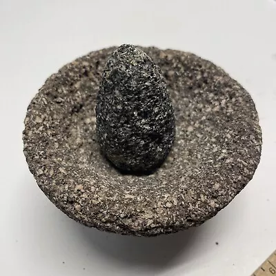 5” Mortar & Pestle Lava/Pumice Stone Set Pestal Spice Herb Grain Grinder • $5