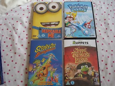 4 X Dvd Films Pokemon The Movie Despicable Me Scooby Doo Muppet Treasure Island • £3.99