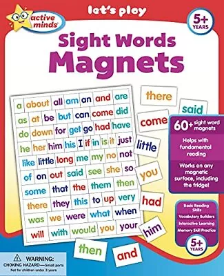 Active Minds Sight Words Magnets - Learn And Practice Language Building Skills N • $12.92