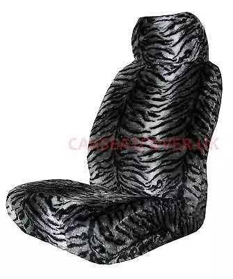 For Mercedes Viano (2004-10) Grey Tiger Faux Fur Car Seat Covers - 2 X Fronts • £51.99