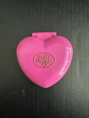 Vintage 1993 Bluebird Toys Polly Pocket Pink Heart Shaped Case Precious Puppies • $38.62