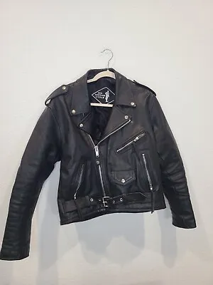 Vintage Mr. Motorcycle Black Leather Biker Jacket Size 42 • $269.99