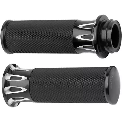 Arlen Ness Black Deep Cut Grips For Throttle By Wire 07-319 • $112.72