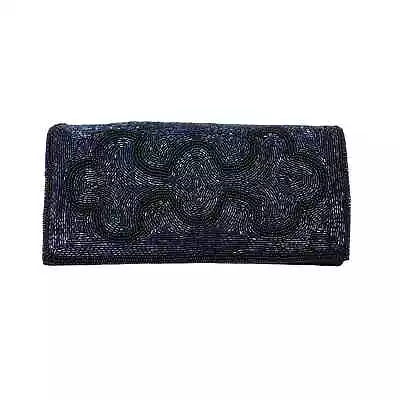 Magid Clutch Purse With Matching Coin Purse Blue Hand Beaded Evening Bag France • $25.49