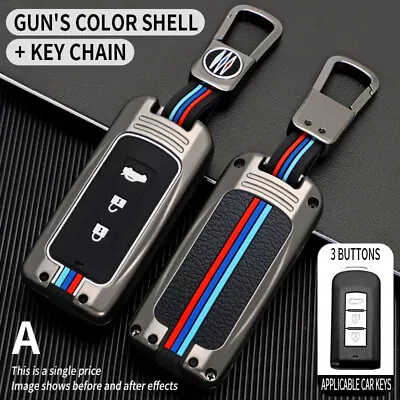 Metal Key Case Cover Shell Fob For Mitsubishi L200 Colt Outlander Pajero Black • $21.42