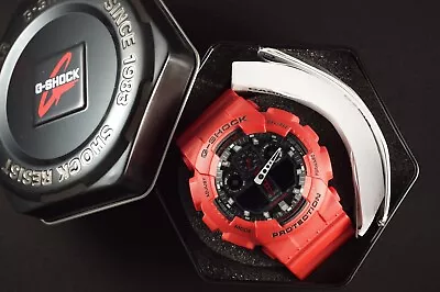 Casio G-Shock Red Mens Watch GA-100B (worn Twice - Needs Battery) Free Shipping • $59.99