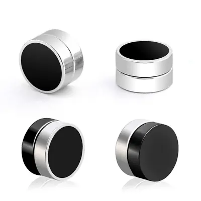 Unisex Stainless Steel Stud Earrings Magnetic Ear Plugs Non-Piercing Clip On • $4.95