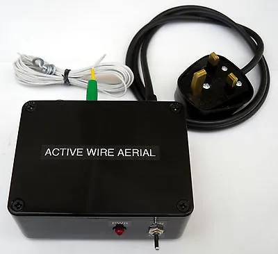 Active Antenna With 5m Wire 500kHz - 30MHz Mains Powered. Made In Dorset UK. • £47