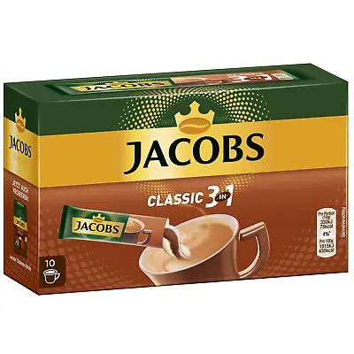 Jacobs CLASSIC 3 In 1 COFFEE 10 SINGLE Portions -Made In Germany-FREE SHIPPING • $13.99