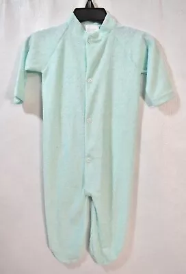 Triplets Pajamas Size Large Footed Green Vintage • $6.99