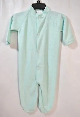 Triplets Pajamas Size Medium Footed Green Vintage • $4.99