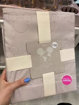 Primark Grey Mickey Mouse Single Duvet Cover & Matching Pillowcase • £4.99