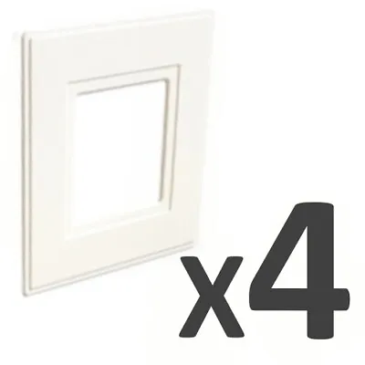 4x WHITE FINGER PLATE LIGHT SWITCH SOCKET WALL BACK COVER SURROUND ~PACK OF 4~ • £3.49