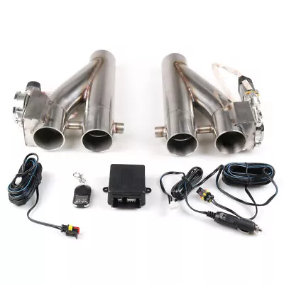 2×2  51mm Electric Exhaust Dual Valve Cutout Downpipe Y Pipe Wireless Remote • $278.99