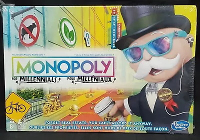 MONOPOLY FOR MILLENNIALS English/French Board Game Parker Brothers Hasbro SEALED • $24.99