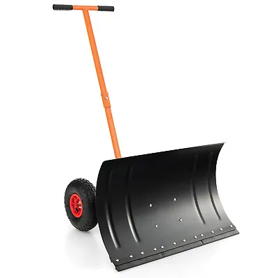 29  Snow Shovel With Detachable Cleaning Strip Adjustable Handle & Large Wheels • $77.59