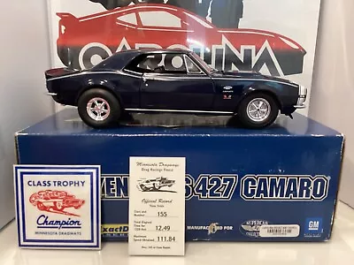 1:18 Exact Detail 206ss 1967 Yenko Ss427 Camaro Blue On Black Rare Ma# 1569 • $199.99