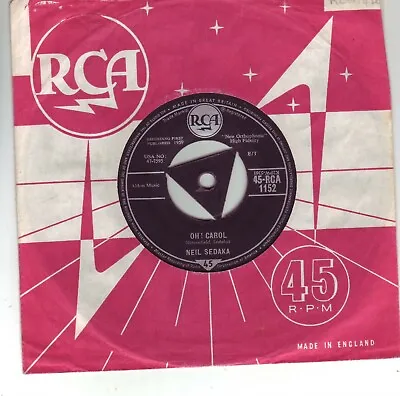 Neil Sedaka Oh Carol Tri Center Original 45 1959    Classic  • £7