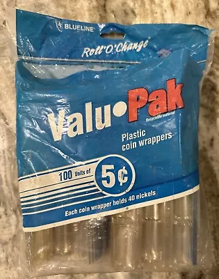 Vintage Valu-Pak Plastic Coin Wrappers For Nickels. Opened 100 Pack. 93 Remain. • $14.95