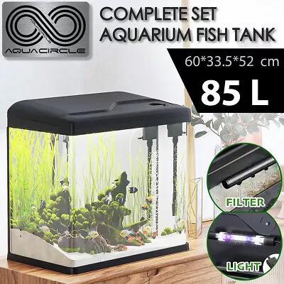 85L Aquarium Fish Tank -ALL IN 1-Curved Glass RGB LED Light Filter  85L • $149.95