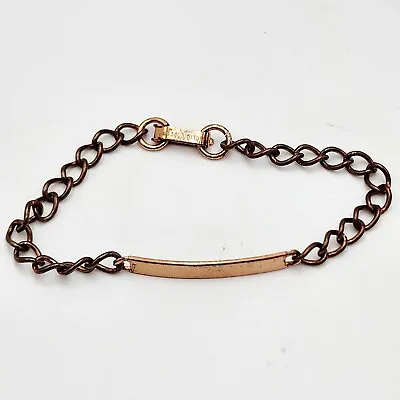 Vintage Solid Copper ID Unisex Chain Simple Bracelet 7  Mens Womens • $12.99