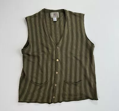 The Territory Ahead Men’s XL Button Sweater Vest Olive Outdoors Guide Hiking • $24.99