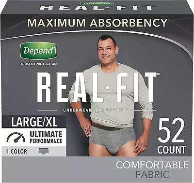 Depend Real Fit Incontinence Underwear For Men Maximum Absorbency Disposable • $44.49