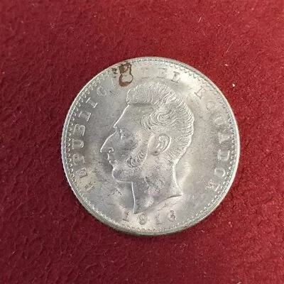 1916 Ecuador 2 Decimos .900 Silver K18 LJ • $10.99