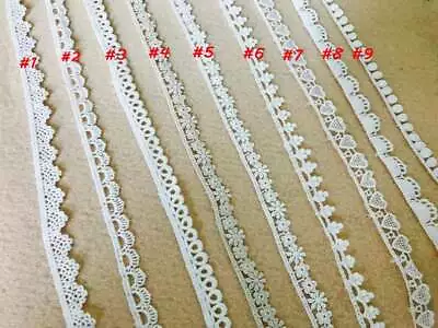 1 PACK 14 Yards Vintage Cotton Lace Crochet Trim Wedding Bridal Ribbon Sewing • $8.99