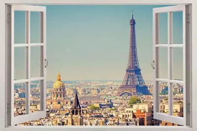 Eiffel Tower Paris 3D Window View Decal WALL STICKER Decor Art DIY H66 • $17.99