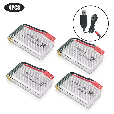3.7V 1800mah Lipo Battery 25C JST Plug With USB Charger For RC Quadcopter Drone • $46.54