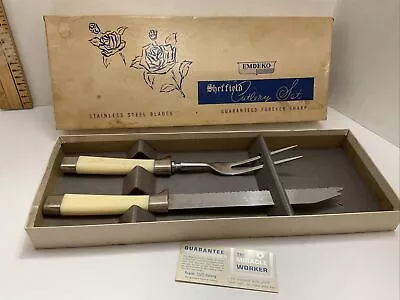 Emdeko Sheffield Cutlery Set Celluloid Handle Stainless Blade  Miracle Worker  • $24.99