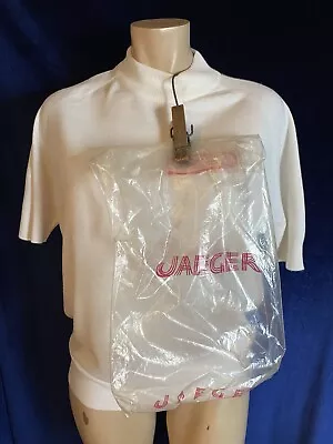 Deadstock 1970s Jaeger Made In England 60s Mod Knitted Womens Polo T Shirt • £30