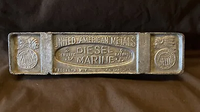 United American Metals Genuine Babbitt Ingot Rare Diesel Marine Chicago Brooklyn • $95