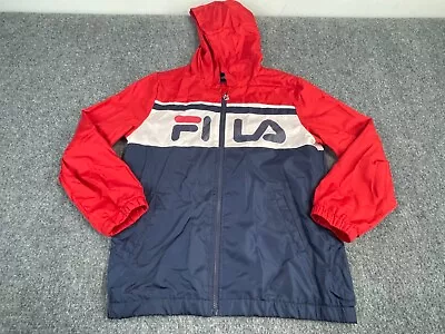 FILA Jacket Men's Large Colorblock Hooded Tracksuit Windbreaker Athletic Wear • $24.87