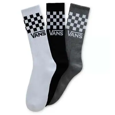 Vans Crew Socks 3 Pack Black White • £16.19