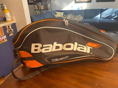 Babolat Team 6 Pack  Black Orange And White Racquet Tennis Bag Great Shape. • $49.99