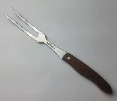 Vintage Interpur Serving Meat Fork Japan Stainless Steal Wood Handle • $12.59