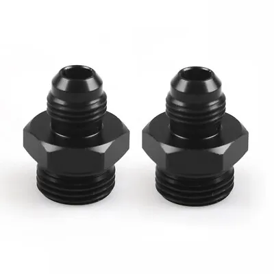 2pcs ORB-8 O-ring Boss AN8 8AN To AN6 6AN Male Adapter Fitting Aluminum Black • $17.23