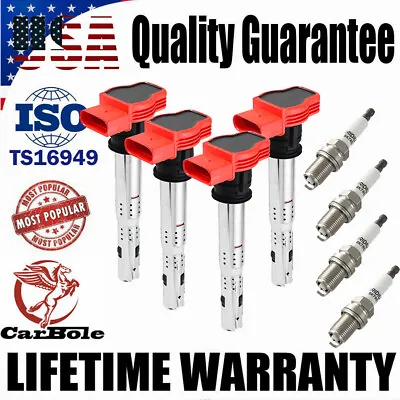 $69.95 • Buy 4 Ignition Coil Spark Plug Pack For Audi TT A4 VW Golf Jetta GTI 2.0L 2.0T UF529