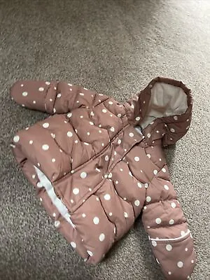 George At Asda Baby Girls Spotty Coat First Size (up To 9 Lbs) • £8